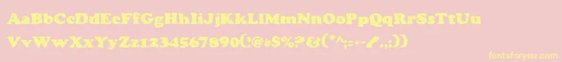 CharlemagneCondensed-Schriftart – Gelbe Schriften auf rosa Hintergrund