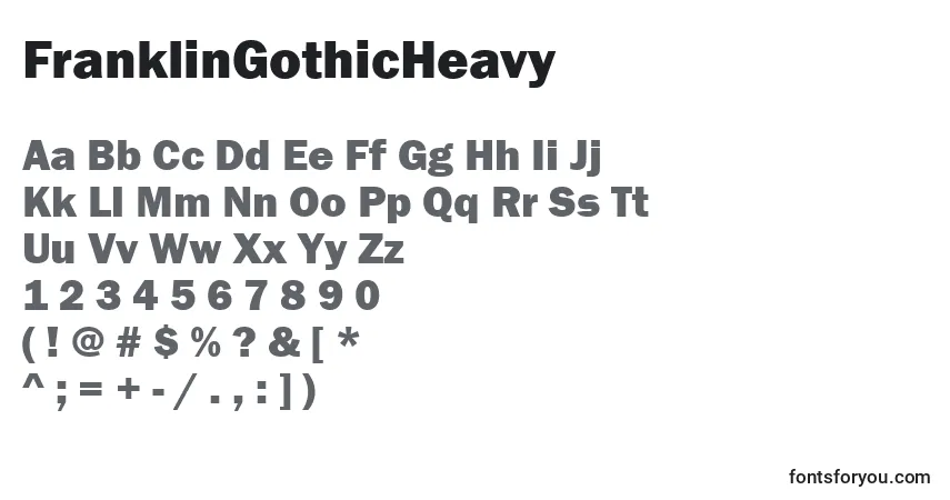 Schriftart FranklinGothicHeavy – Alphabet, Zahlen, spezielle Symbole