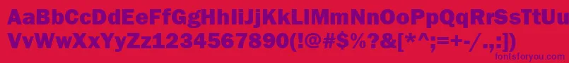 FranklinGothicHeavy Font – Purple Fonts on Red Background