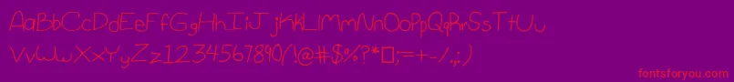 1stGrade Font – Red Fonts on Purple Background