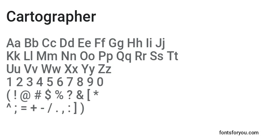 Cartographer font – alphabet, numbers, special characters