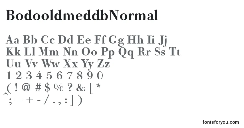 Czcionka BodooldmeddbNormal – alfabet, cyfry, specjalne znaki