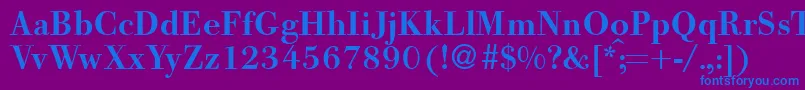 フォントBodooldmeddbNormal – 紫色の背景に青い文字