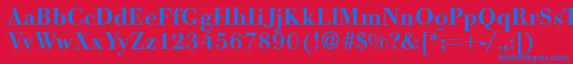 BodooldmeddbNormal Font – Blue Fonts on Red Background