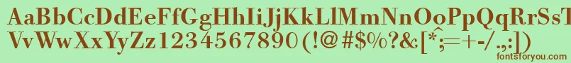 Шрифт BodooldmeddbNormal – коричневые шрифты на зелёном фоне