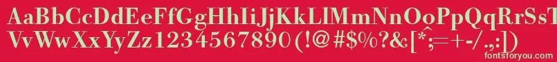 BodooldmeddbNormal Font – Green Fonts on Red Background