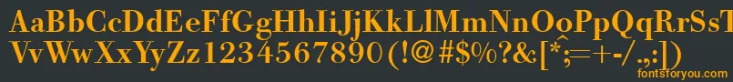 フォントBodooldmeddbNormal – 黒い背景にオレンジの文字