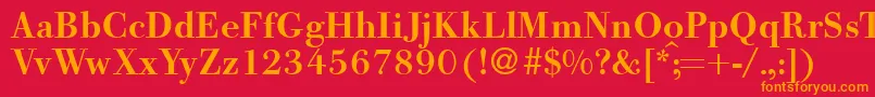 フォントBodooldmeddbNormal – 赤い背景にオレンジの文字
