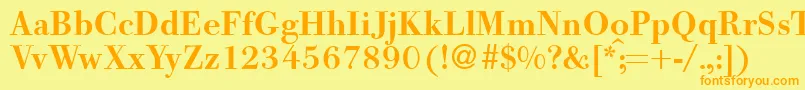 BodooldmeddbNormal Font – Orange Fonts on Yellow Background