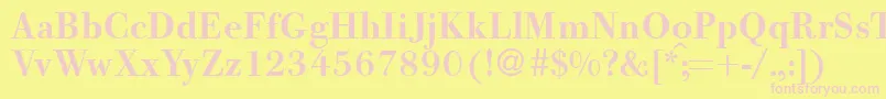 BodooldmeddbNormal Font – Pink Fonts on Yellow Background