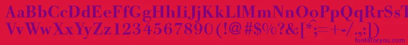 フォントBodooldmeddbNormal – 赤い背景に紫のフォント