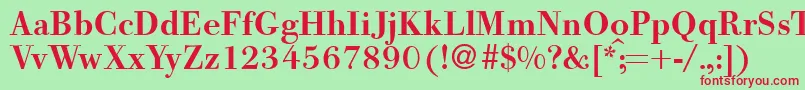 BodooldmeddbNormal Font – Red Fonts on Green Background