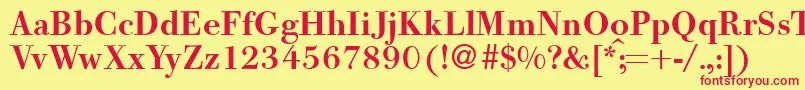 Шрифт BodooldmeddbNormal – красные шрифты на жёлтом фоне
