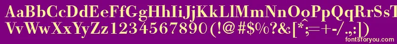 BodooldmeddbNormal Font – Yellow Fonts on Purple Background