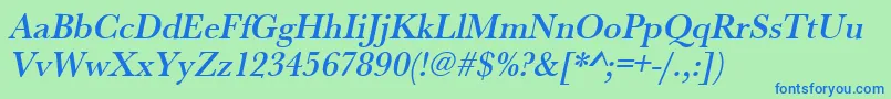 UrwbaskertmednarOblique Font – Blue Fonts on Green Background
