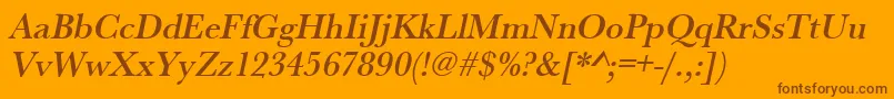 UrwbaskertmednarOblique Font – Brown Fonts on Orange Background