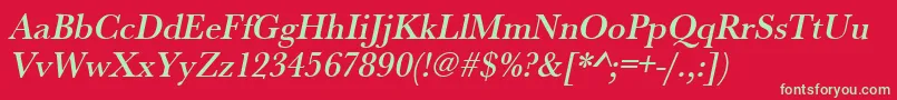 UrwbaskertmednarOblique Font – Green Fonts on Red Background