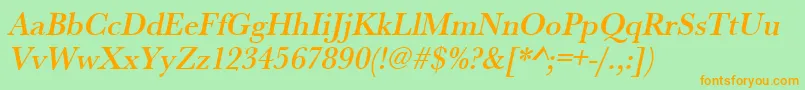 UrwbaskertmednarOblique Font – Orange Fonts on Green Background