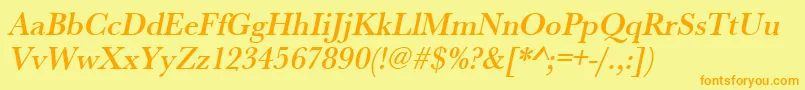 UrwbaskertmednarOblique Font – Orange Fonts on Yellow Background