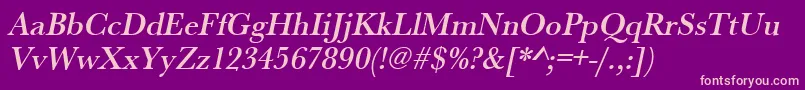 UrwbaskertmednarOblique Font – Pink Fonts on Purple Background