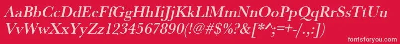 UrwbaskertmednarOblique Font – Pink Fonts on Red Background