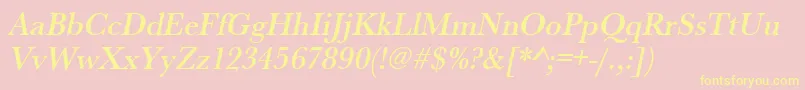 UrwbaskertmednarOblique Font – Yellow Fonts on Pink Background