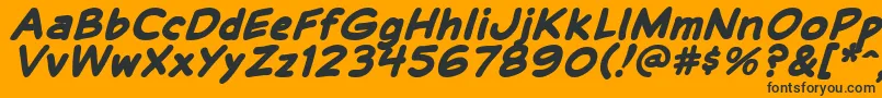 Fonte BalloonLetteringStressed – fontes pretas em um fundo laranja