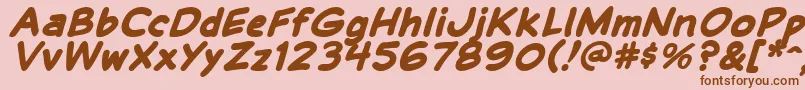 BalloonLetteringStressed-Schriftart – Braune Schriften auf rosa Hintergrund