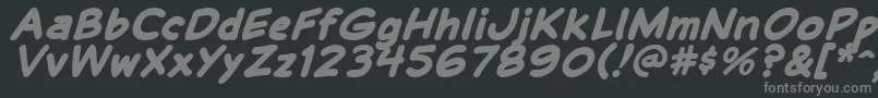 BalloonLetteringStressed Font – Gray Fonts on Black Background