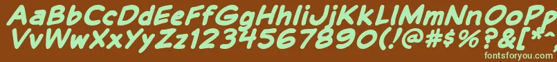 BalloonLetteringStressed Font – Green Fonts on Brown Background