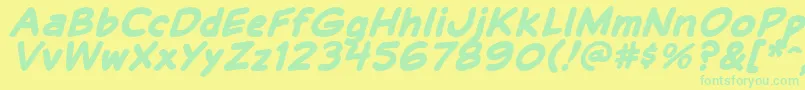 fuente BalloonLetteringStressed – Fuentes Verdes Sobre Fondo Amarillo