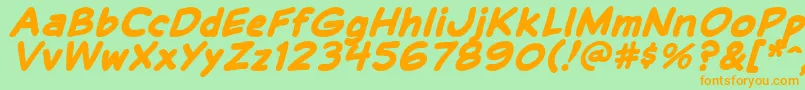 More about BalloonLetteringStressed Font BalloonLetteringStressed Font – Orange Fonts on Green Background