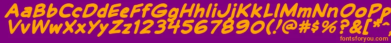 BalloonLetteringStressed Font – Orange Fonts on Purple Background