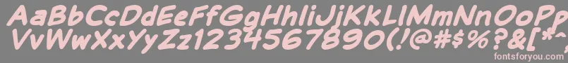 フォントBalloonLetteringStressed – 灰色の背景にピンクのフォント