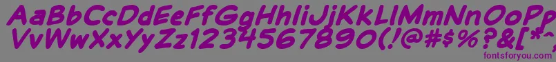 Шрифт BalloonLetteringStressed – фиолетовые шрифты на сером фоне