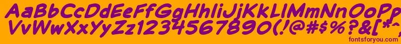 BalloonLetteringStressed Font – Purple Fonts on Orange Background