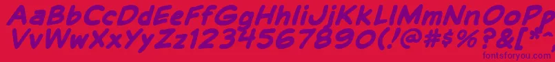 BalloonLetteringStressed Font – Purple Fonts on Red Background