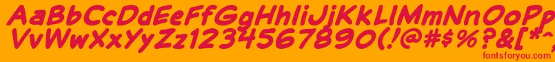 BalloonLetteringStressed Font – Red Fonts on Orange Background