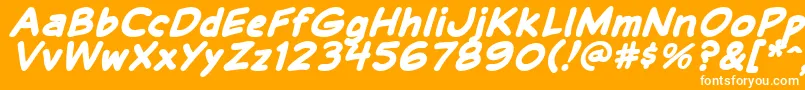 フォントBalloonLetteringStressed – オレンジの背景に白い文字
