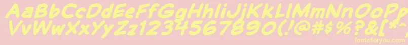 BalloonLetteringStressed Font – Yellow Fonts on Pink Background