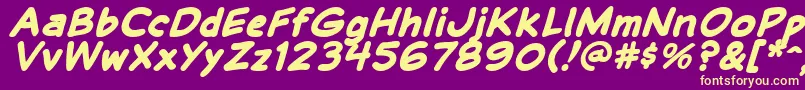 More about BalloonLetteringStressed Font BalloonLetteringStressed Font – Yellow Fonts on Purple Background
