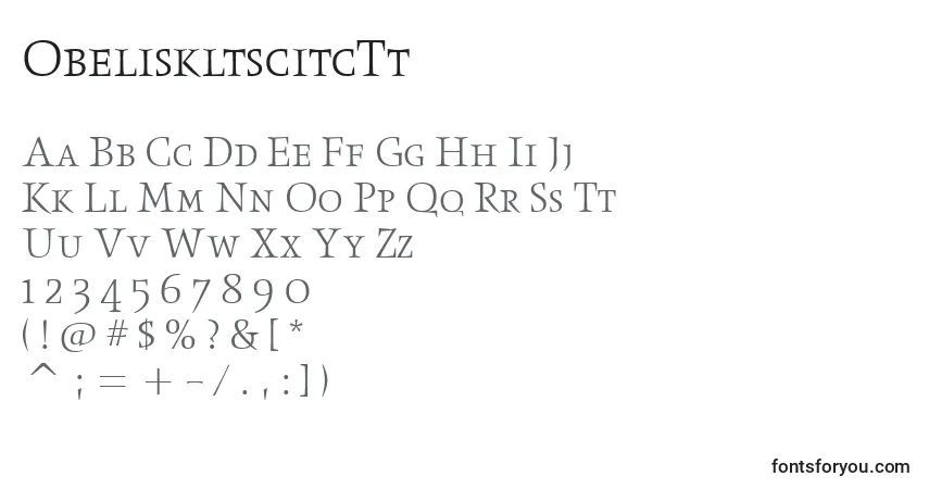 ObeliskltscitcTt Font – alphabet, numbers, special characters