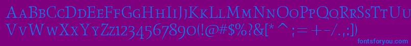 ObeliskltscitcTt Font – Blue Fonts on Purple Background