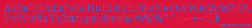 ObeliskltscitcTt Font – Blue Fonts on Red Background