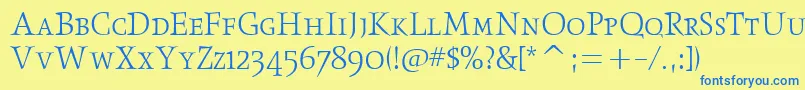 ObeliskltscitcTt Font – Blue Fonts on Yellow Background