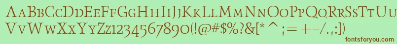 ObeliskltscitcTt-Schriftart – Braune Schriften auf grünem Hintergrund