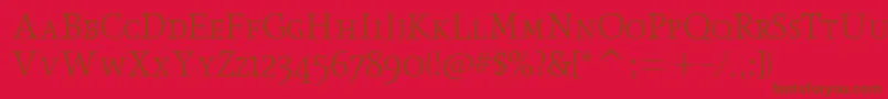 ObeliskltscitcTt Font – Brown Fonts on Red Background