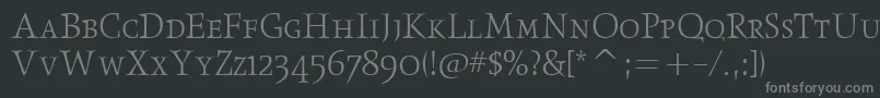 ObeliskltscitcTt-fontti – harmaat kirjasimet mustalla taustalla