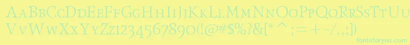 ObeliskltscitcTt Font – Green Fonts on Yellow Background