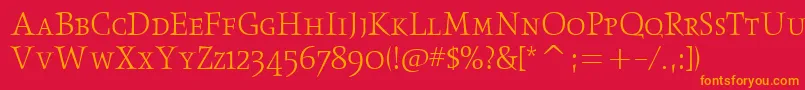 ObeliskltscitcTt Font – Orange Fonts on Red Background